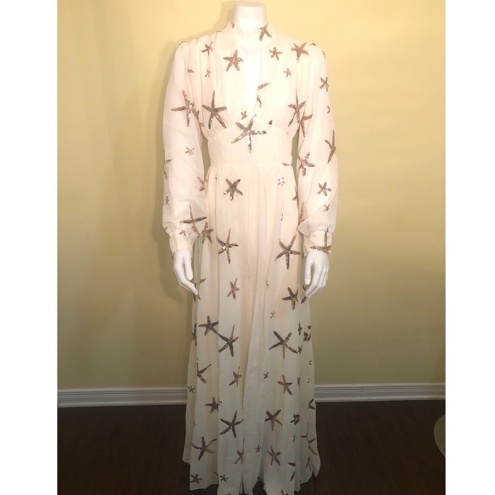 New Sequin Beach Star Sheer Maxi Dress - Picture 4 of 8